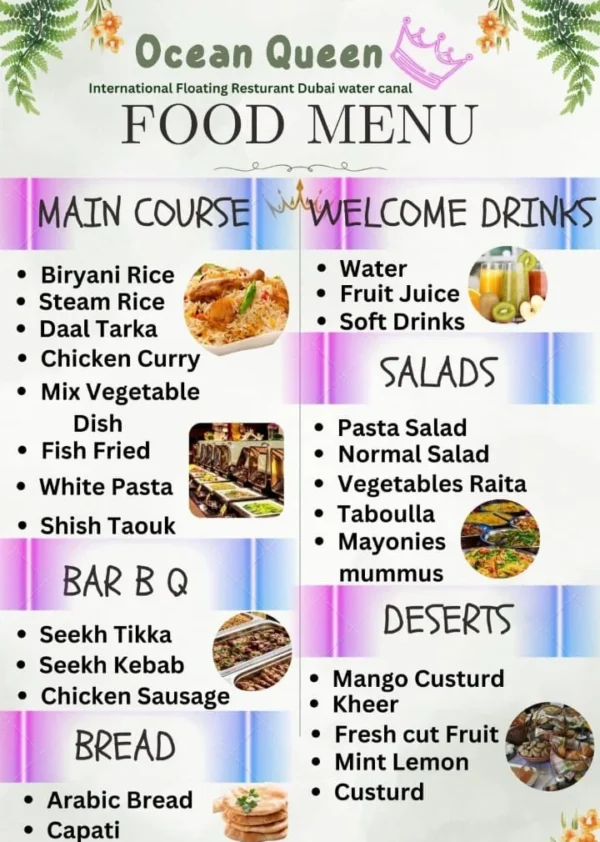 Ocean-Express-Food-Menu.webp Business Class Canal Cruise Dubai Deal Offer