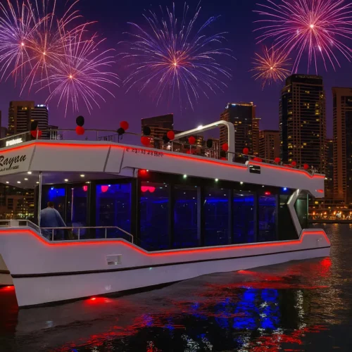 rawan-white-yacht-in-dubai-new-year-eve-nye.webp Rawan White Yacht Dubai Canal New Year Eve NYE 2026 - Royal Dhow Cruise
