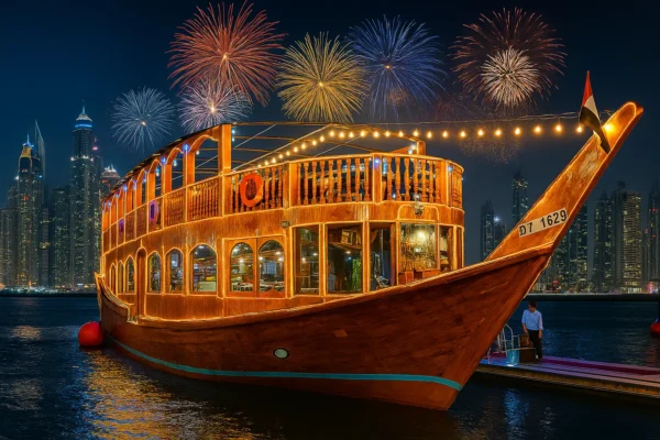 royal-dinner-dubai-marina-dhow-cruise.webp 2-Hour Dinner Dubai Marina Dhow Cruise - Buffet Dinner & Live Tanura Show