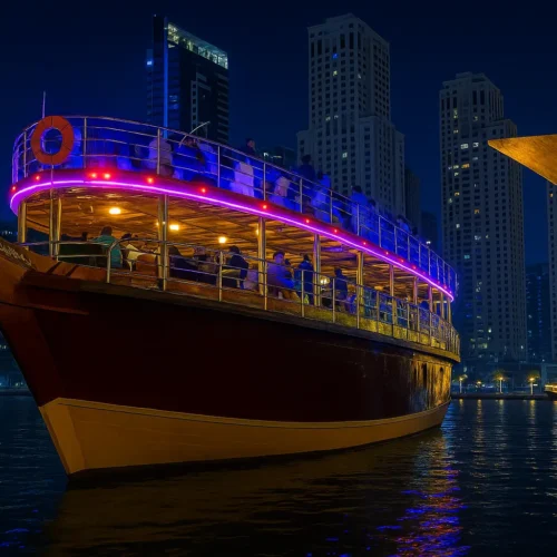 wooden-glass-cruise-marina-in-Dubai.webp Wooden Glass Cruise Dubai Marina Deal - Royal Dhow Cruise